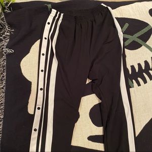 Black Track Pants with snaps at sides